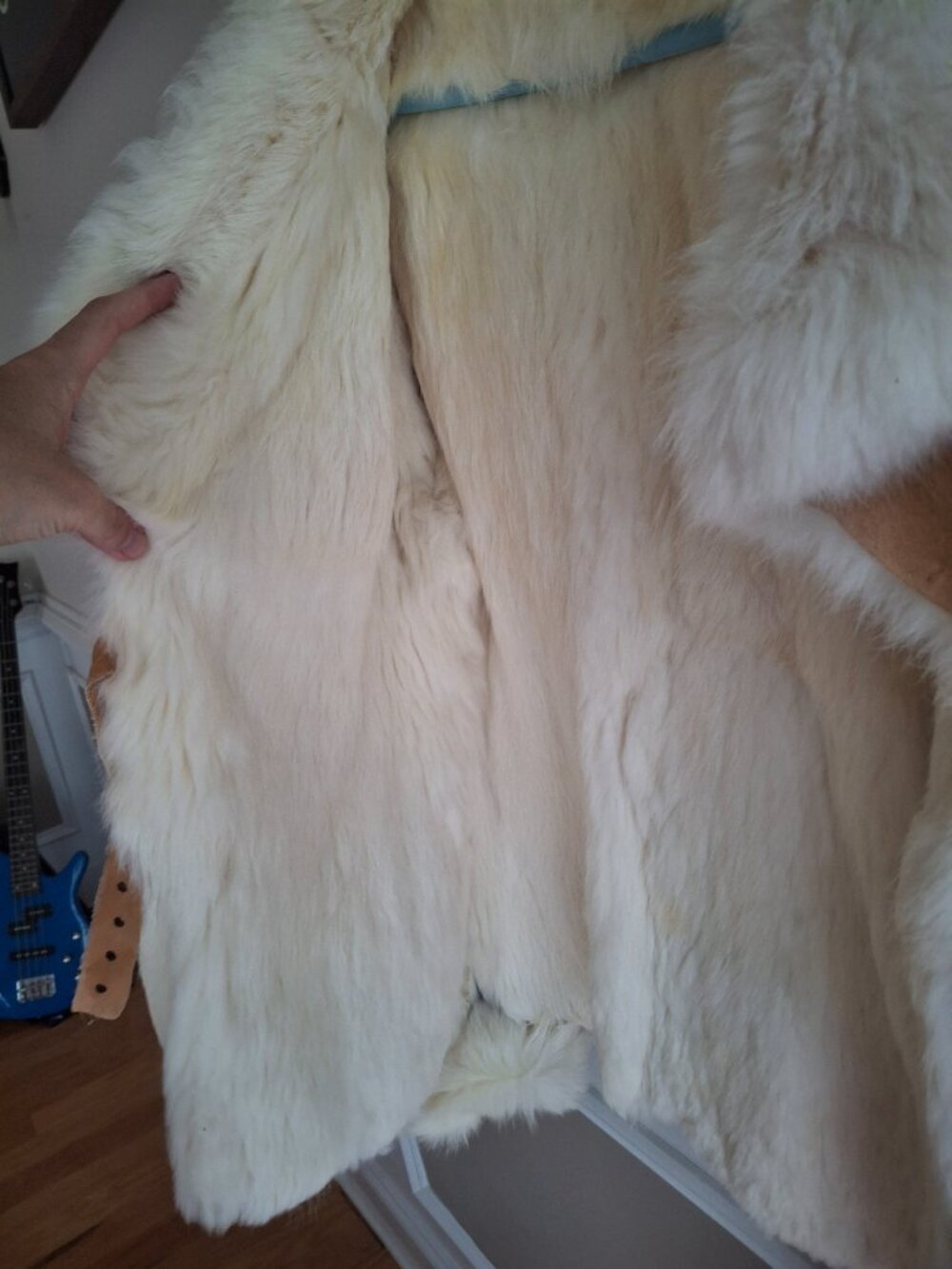Rare Vintage Argentinian Suede Rabbit Fur Boho Embroidered Jacket size M - Picture 8 of 11